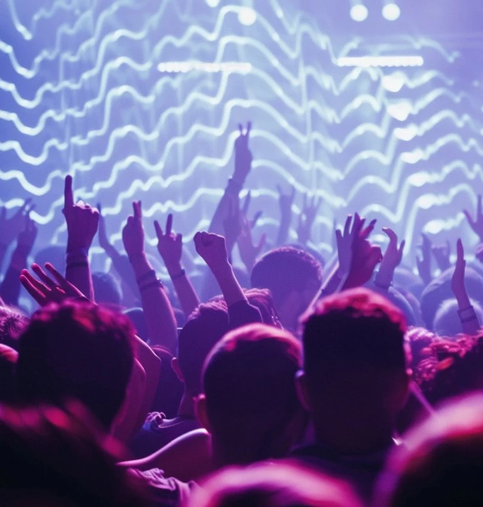 The audience of parties and concerts